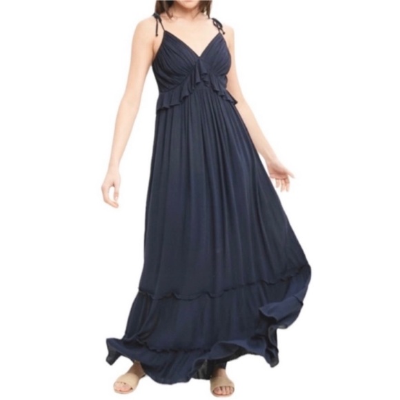 WISHLIST ruffles maxi dress M blue - Picture 1 of 7